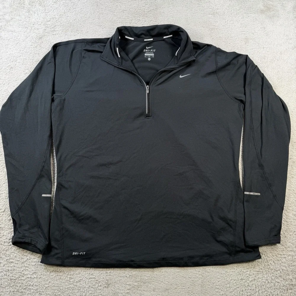 Nike Running 1/4 Zip Womens XL Black Dri-Fit Performance Stretch Pullover Active